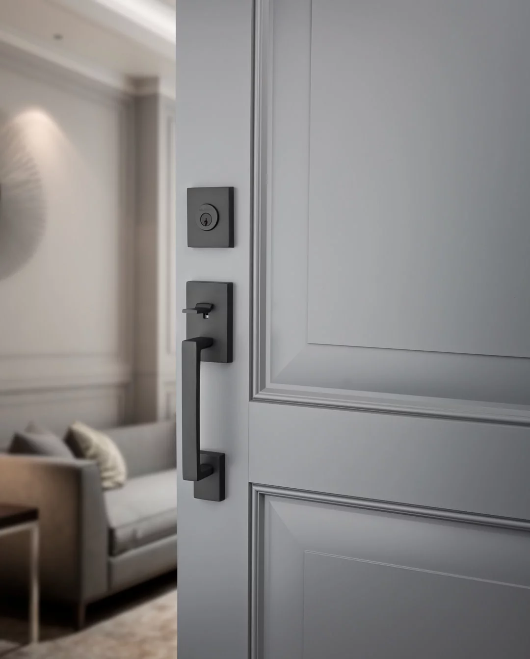 Baldwin Sc.Lajxsqu.R.Csr.Smt La Jolla Smartkey Single Cylinder Keyed Entry Handleset -