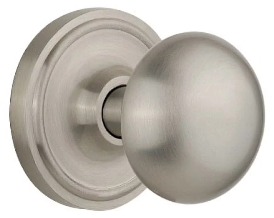 Nostalgic Warehouse Clanyk_Psg_238_Nk New York Solid Brass Passage Door Knob Set - Nickel