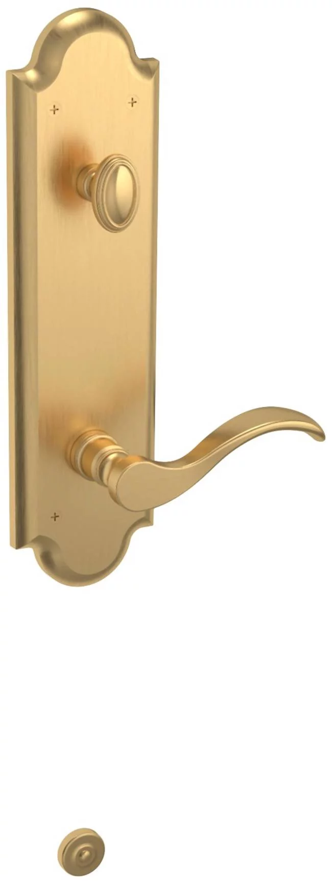 Baldwin Right Handed Manchester Handleset Wave Lever - Lifetime Polished Brass