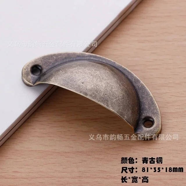 10 Pcs Vintage Cabinet Knobs and Handles Cupboard Door Cabinet Drawer Furniture Hardware Antique Brass Shell Pull Handles Brushed gold