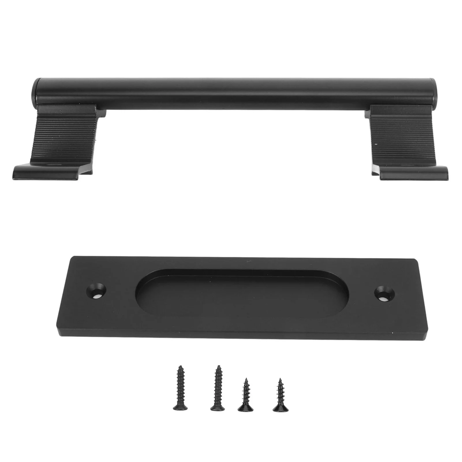 Patio Door Handle Sliding Door Handle Double Sided Universal Black Aluminum Alloy Barn Door Handles Hardwares for Home Bedroom