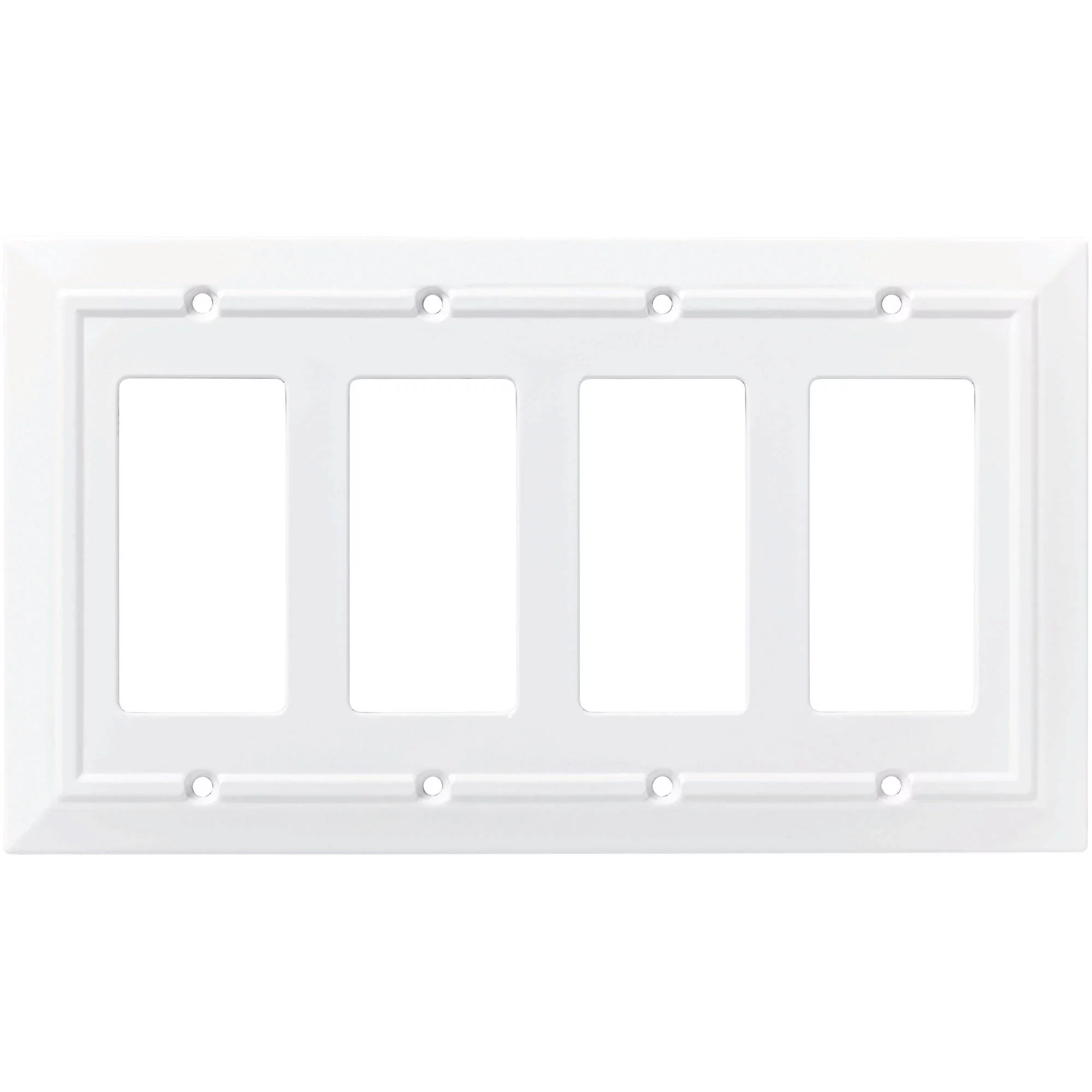 Franklin Brass Classic Architecture Quad Decorator Wall Plate in Pure White