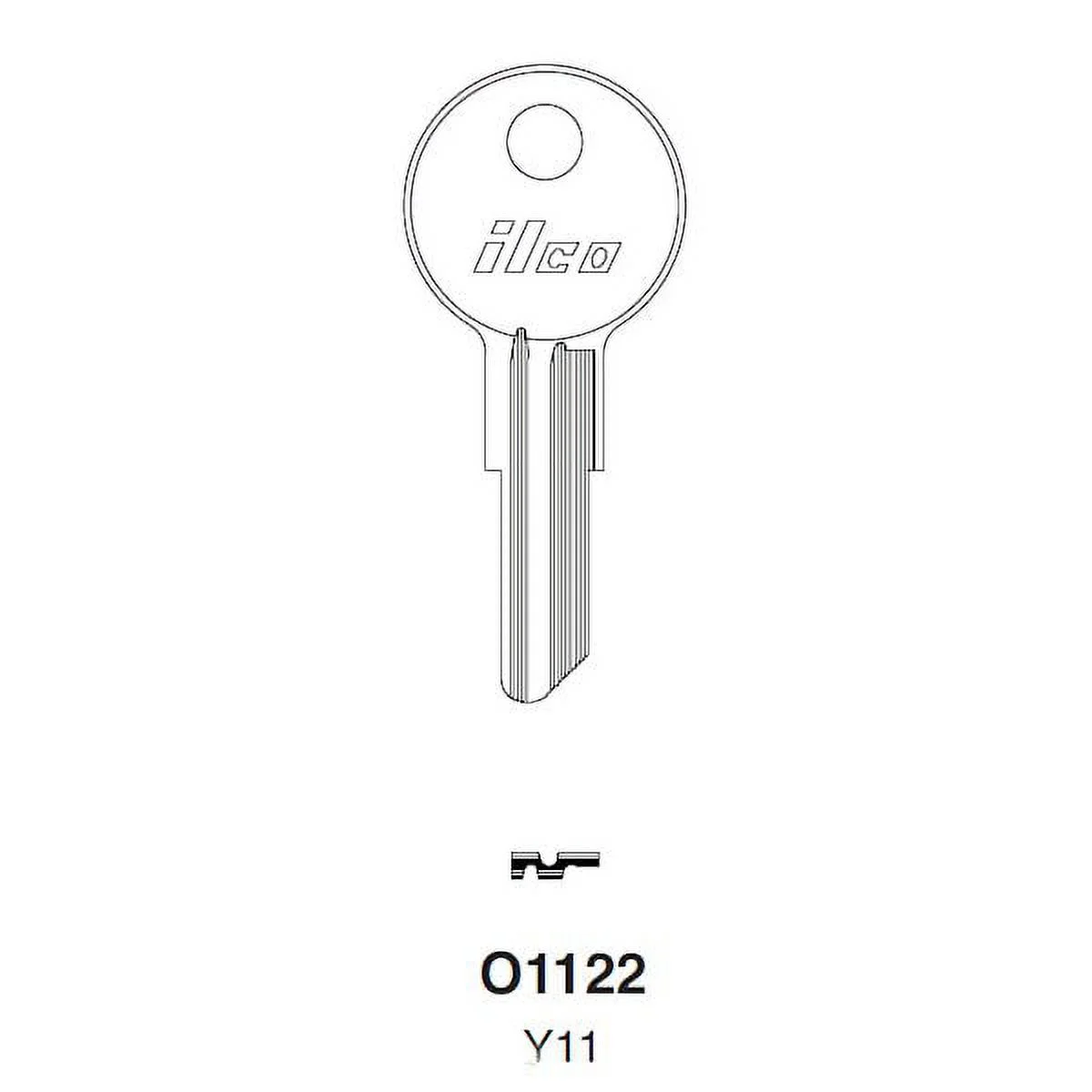 Y11-O1122 Key Blank, Ilco Yale Lockset H7W - Quantity 10