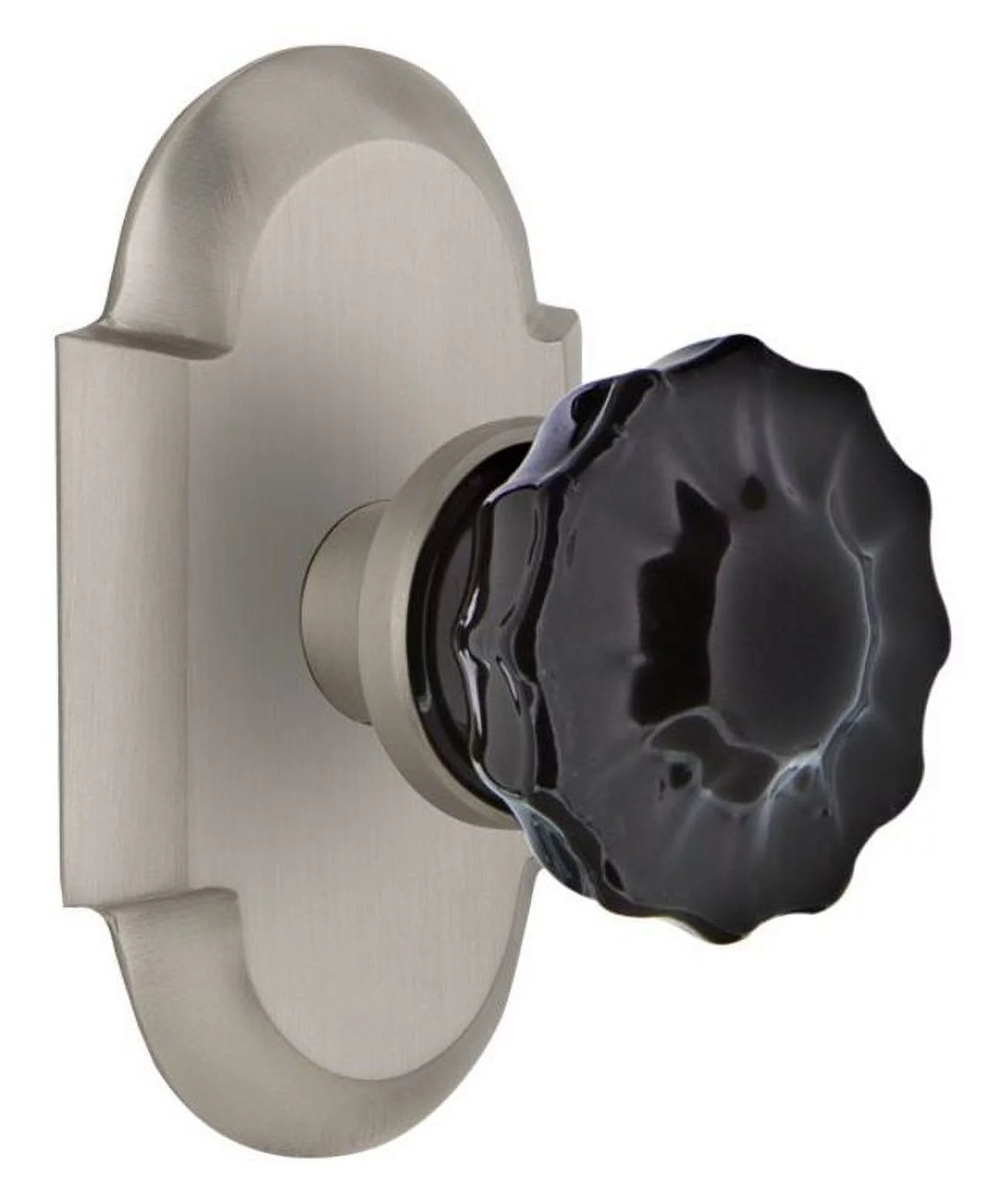 Nostalgic Warehouse Cotcrb_Dd_Nk Cottage Solid Brass Rose Dummy Door Knob Set - Nickel