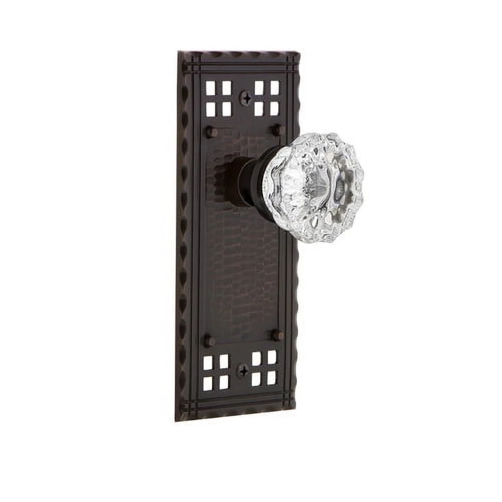 Nostalgic Warehouse Cracry_Psg_234_Nk Vintage Crystal Passage Door Knob Set - Brass