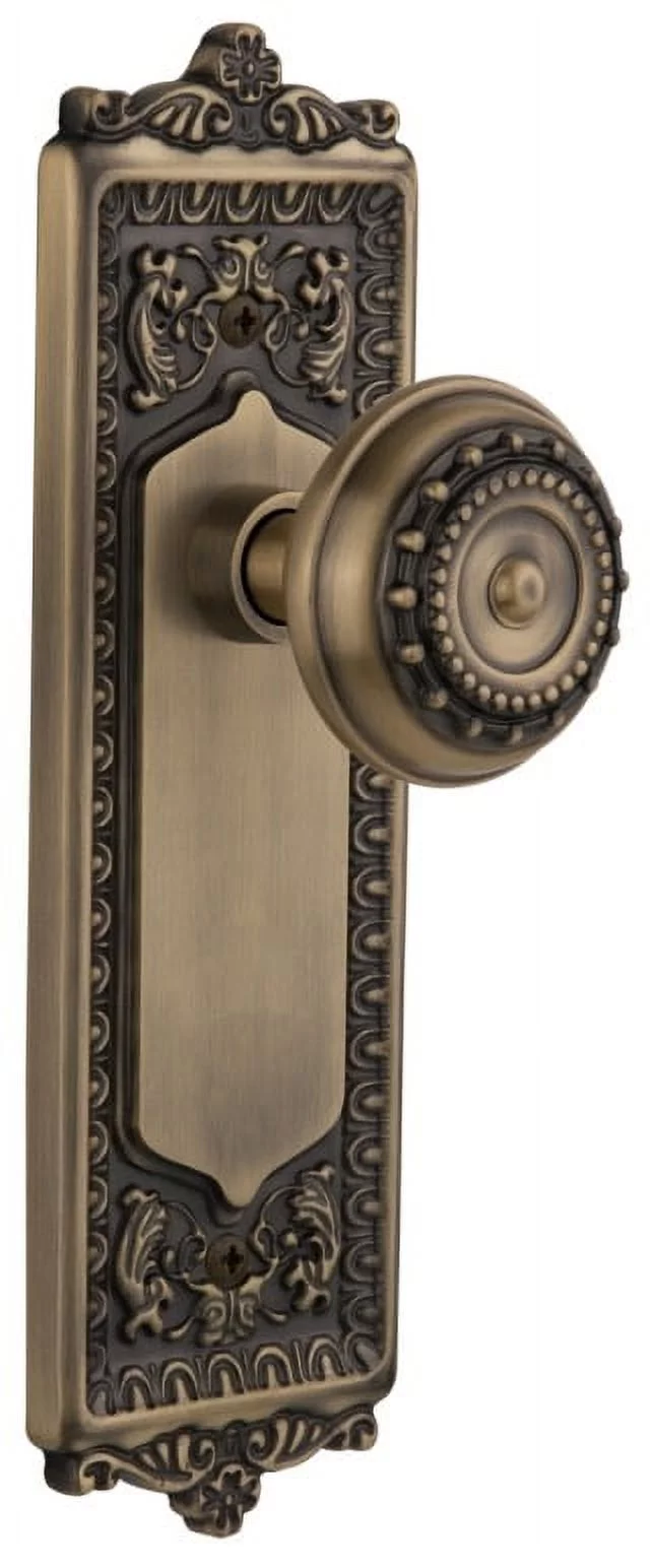 Nostalgic Warehouse Eadmea_Dp_Nk Meadows Vintage Victorian Solid Brass Dummy Door Knob Set
