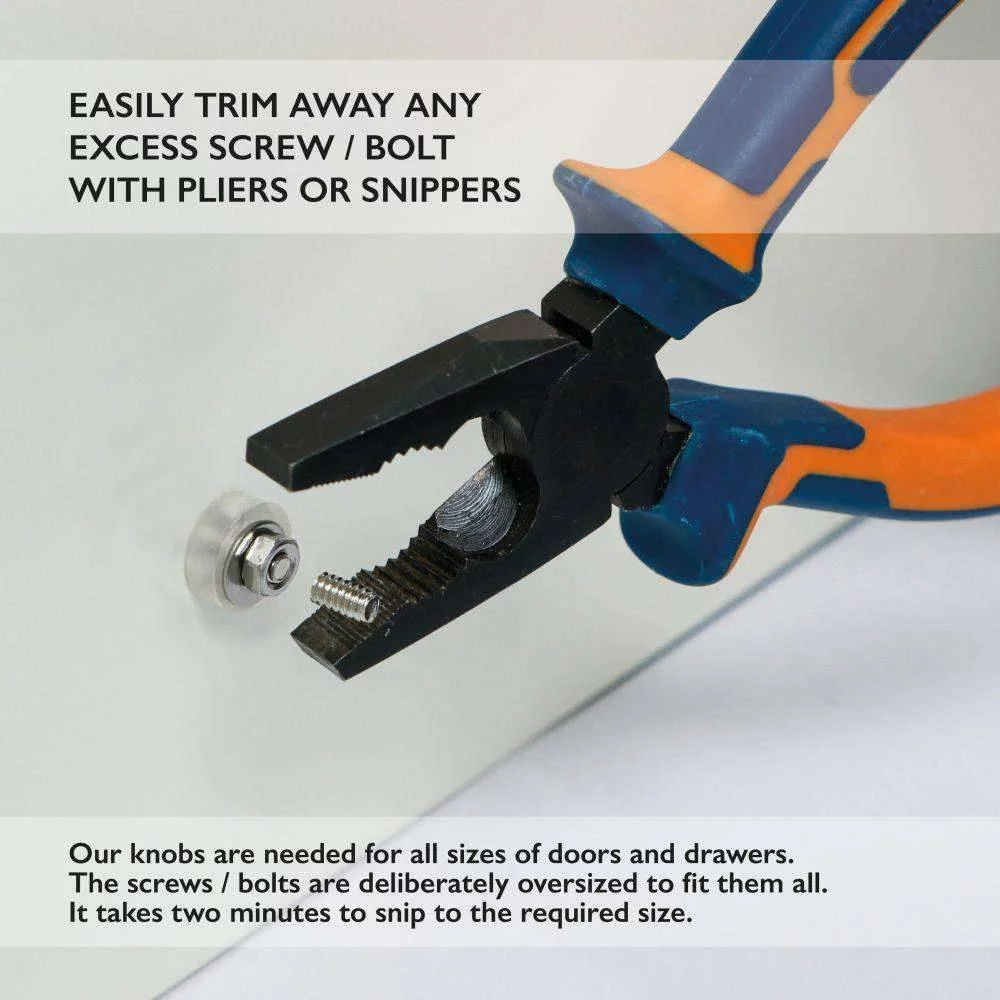 Set of Six Hobery Clear Glass Cabinet Knobs by Trinca Ferro