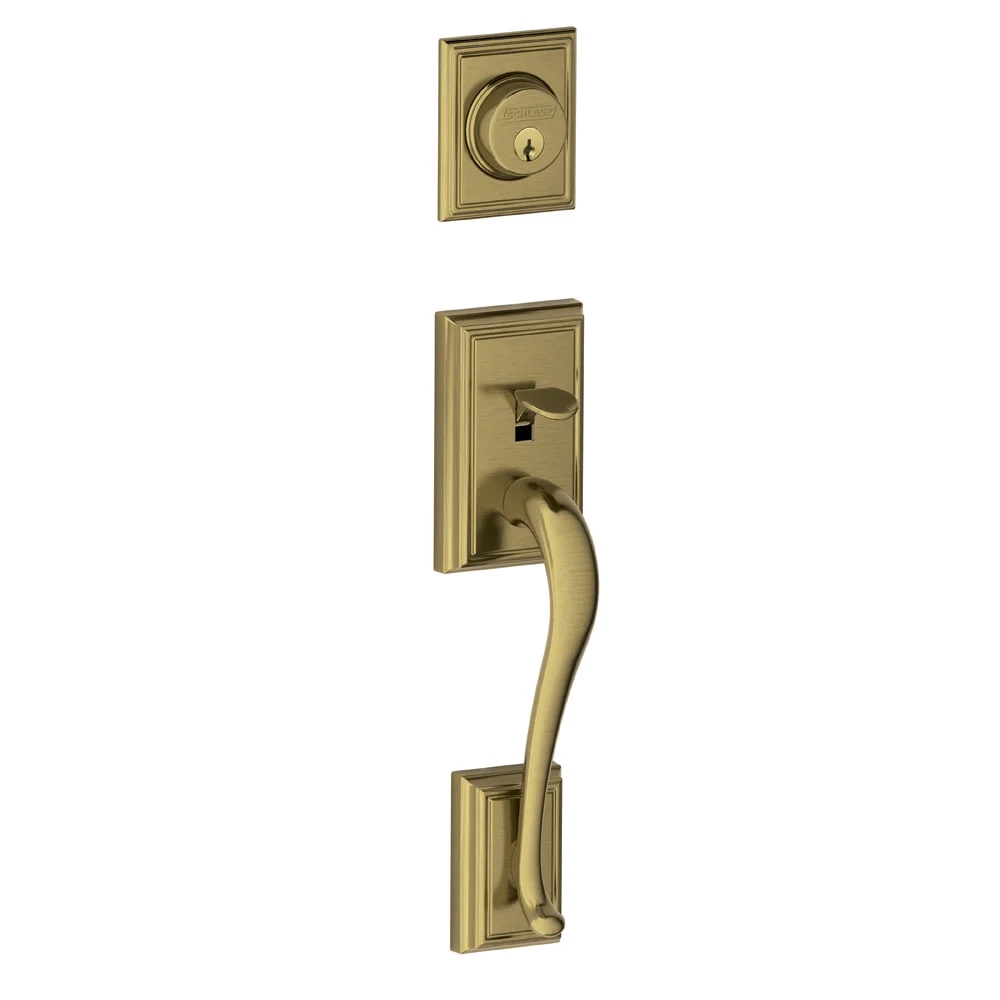 Schlage F92-Add Addison Exterior One-Sided Dummy Handleset - Brass