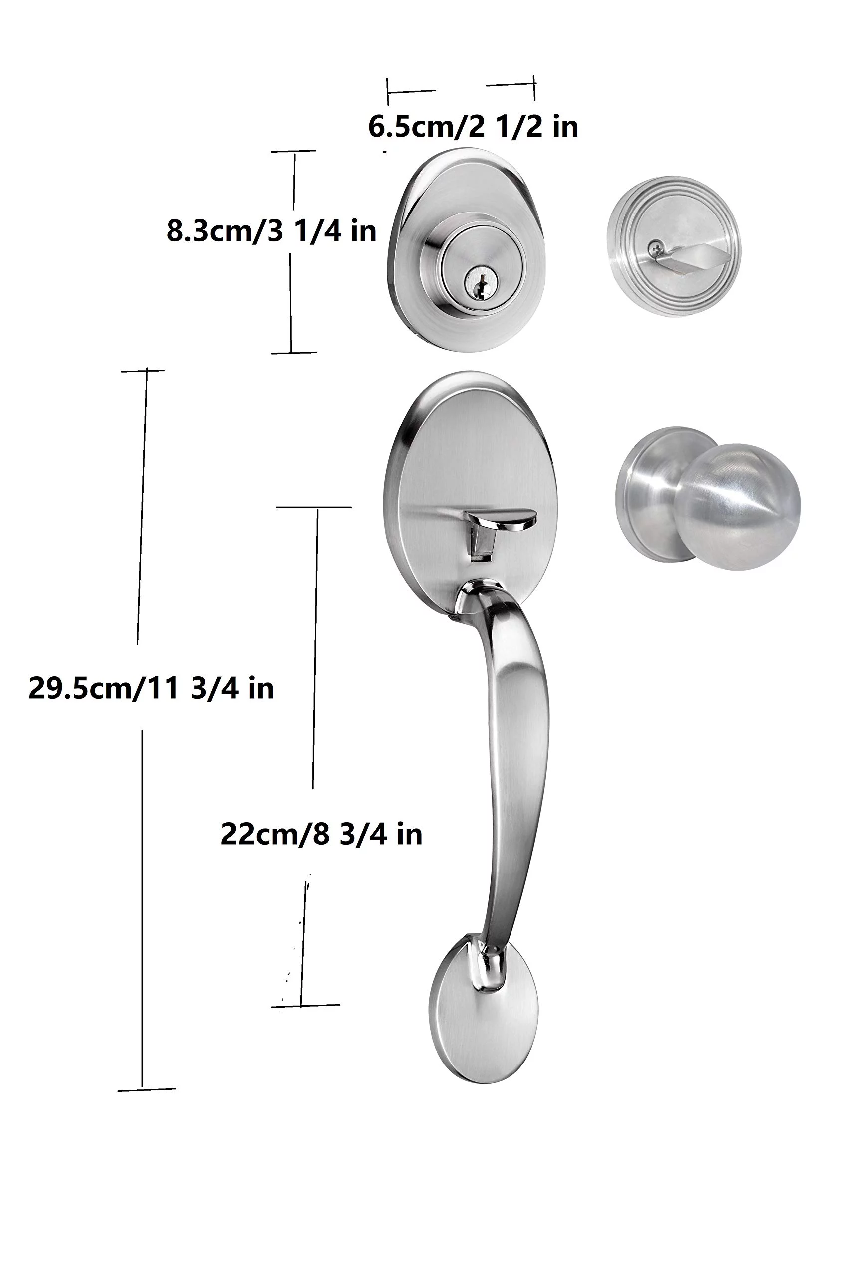 COLOSUS NDL831 Inactive Dummy Handleset for Front Double Door, Without Key (Black)