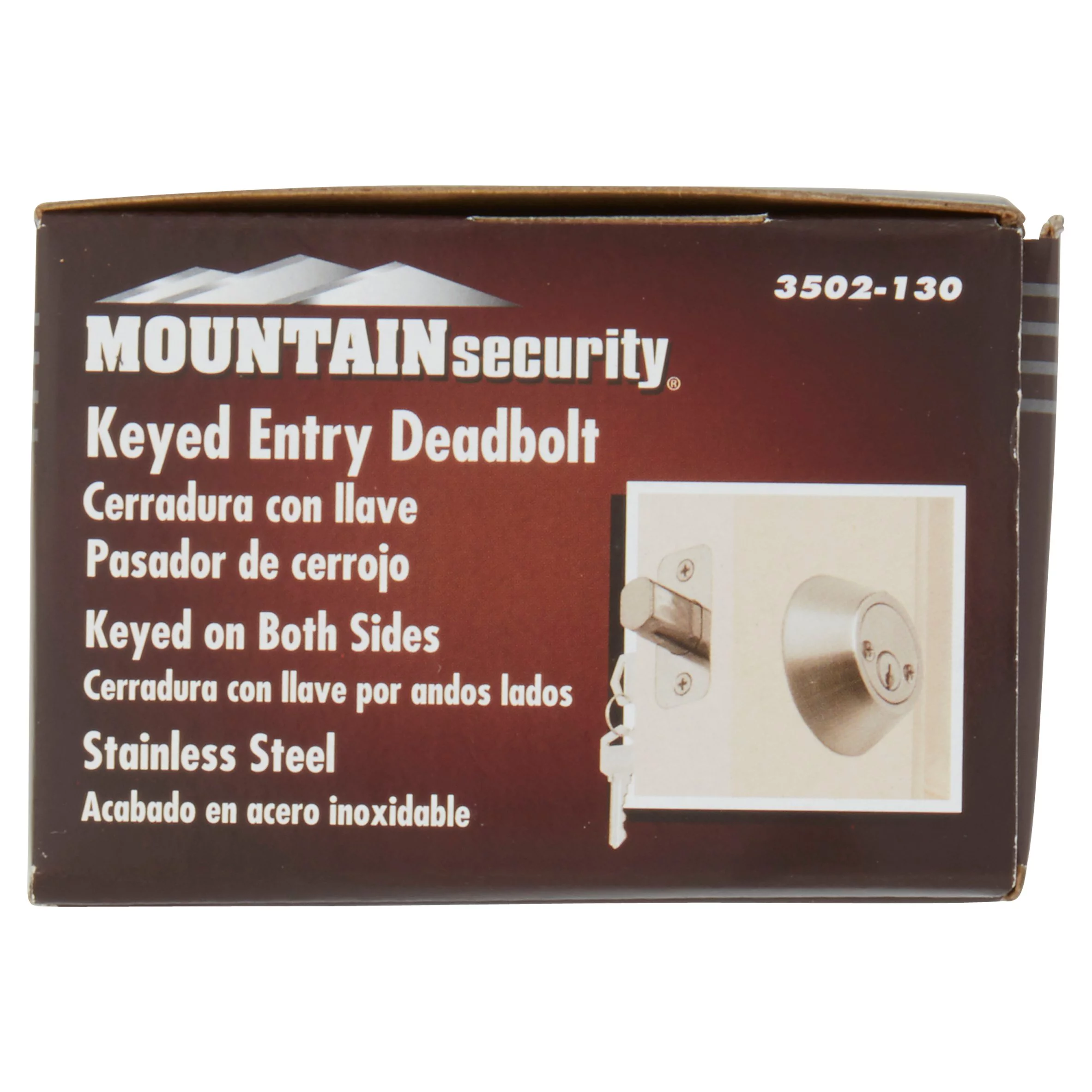 Mountain Security Double Cylinder Deadbolt, Stainless Steel Finish