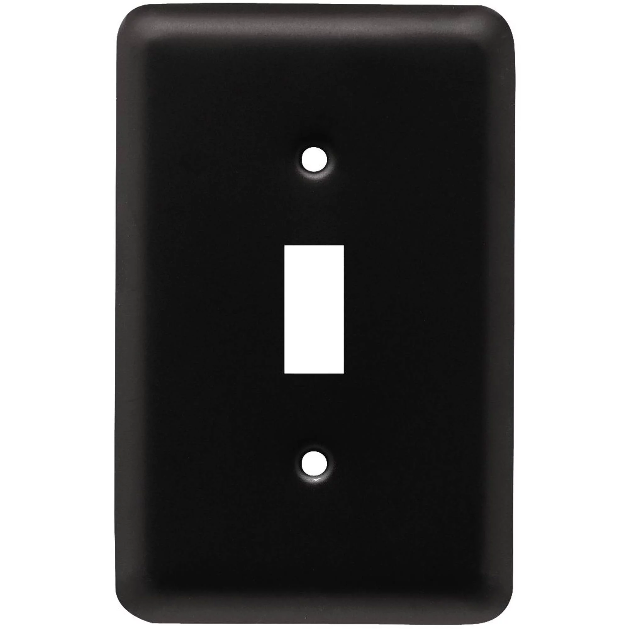 Franklin Brass Stamped Round Single Switch Wall Plate in Flat Black