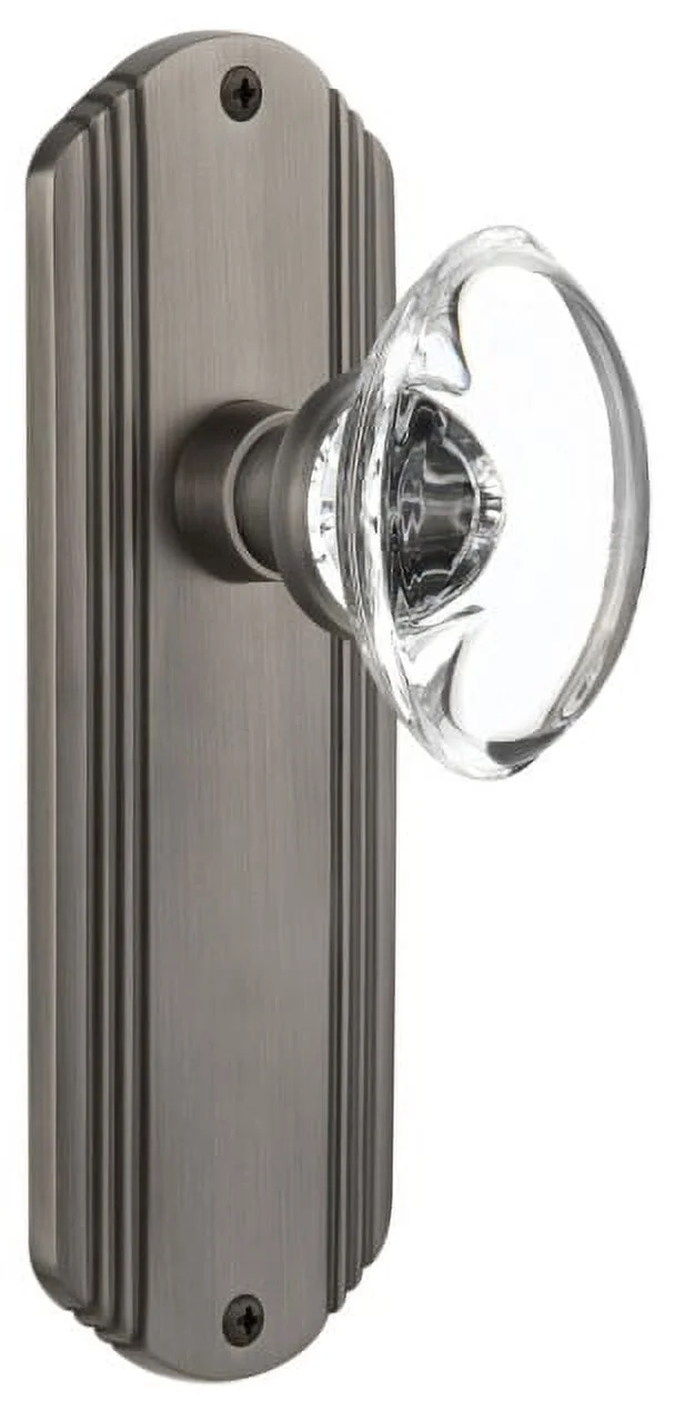 Nostalgic Warehouse Oval Clear Crystal Door Knob with Deco Plate