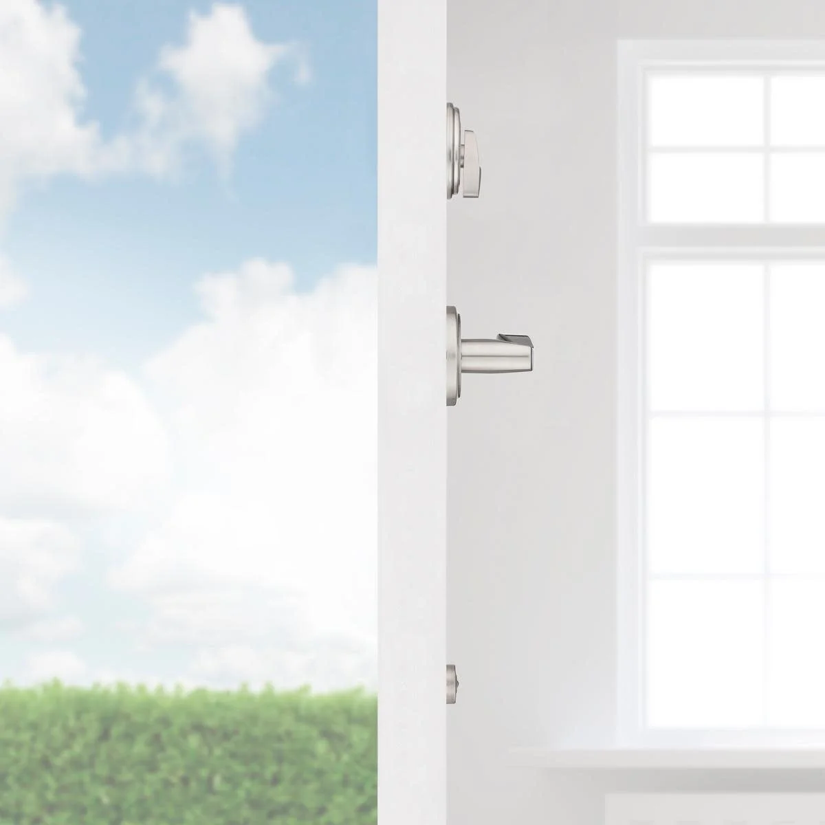 Kwikset 966Sellh.Univ Sedona Left Handed Lever Single Cylinder Interior Pack - Nickel