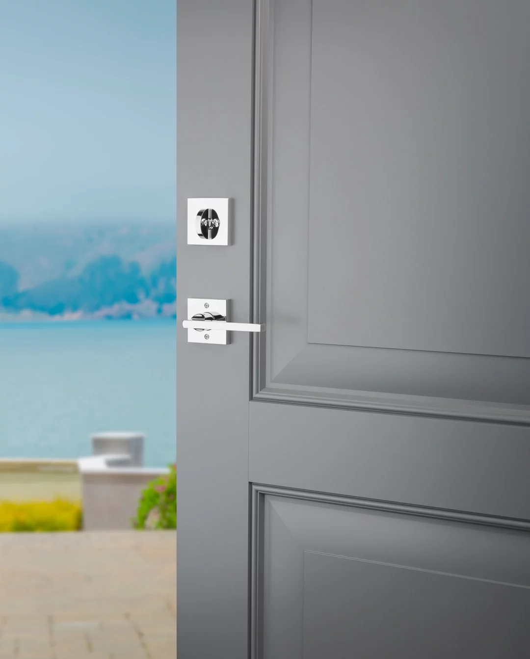 Baldwin Sc.Lajxsqu.R.Csr.Smt La Jolla Smartkey Single Cylinder Keyed Entry Handleset -