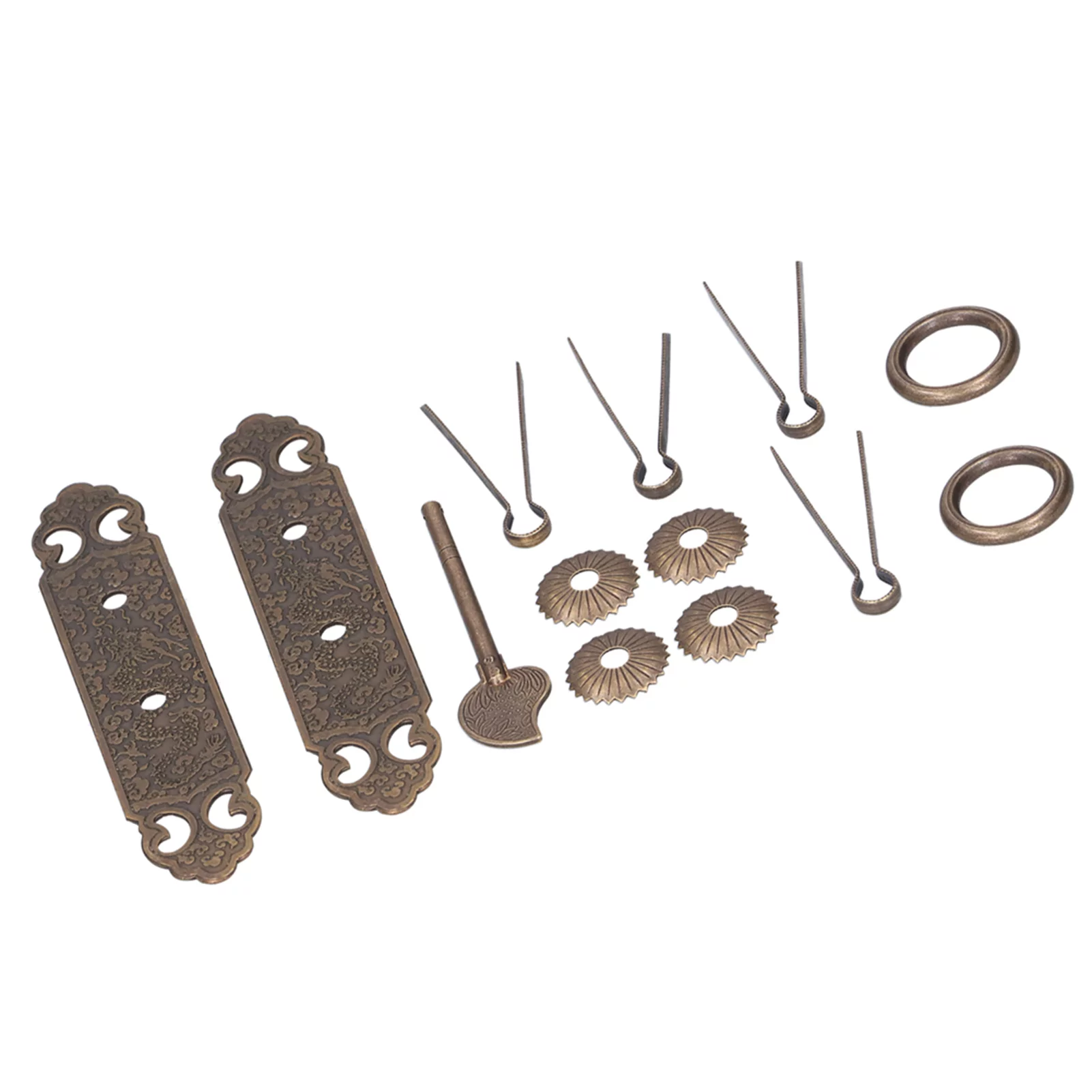 Goldmeet Door Handle Antique Brass Exquisite Pattern Straight Bar Handle Accessories for Cabinet Wardrobe