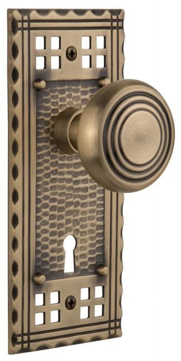 Nostalgic Warehouse Cradec_Sd_Kh Vintage Art Deco Solid Brass Single Dummy Door Knob -