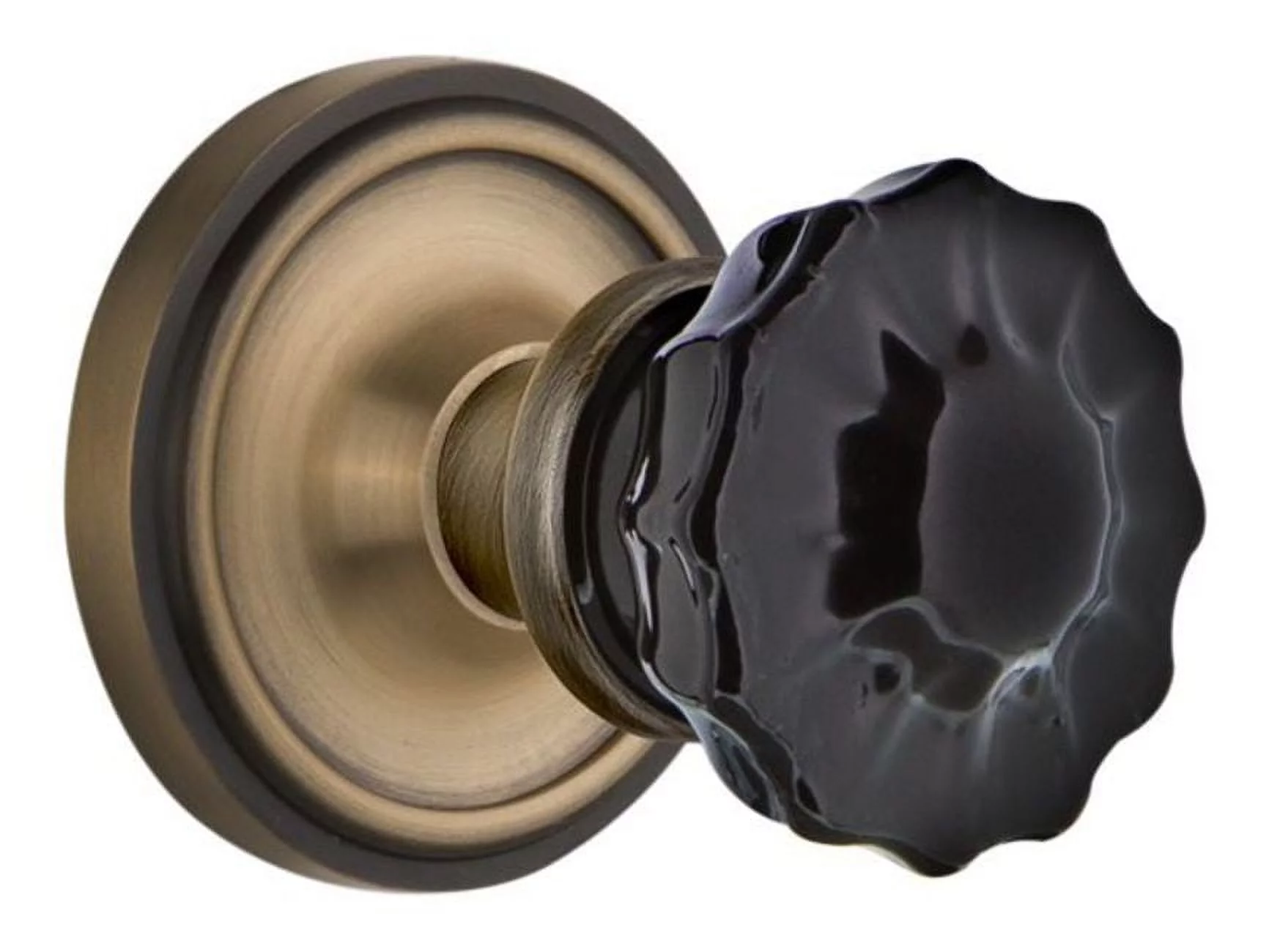Nostalgic Warehouse Clacrb_Dd_Nk Classic Solid Brass Rose Dummy Door Knob Set - Brass