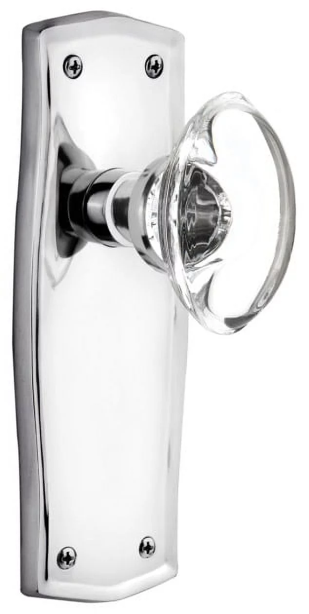 Nostalgic Warehouse Oval Clear Crystal Door Knob with Prairie Plate