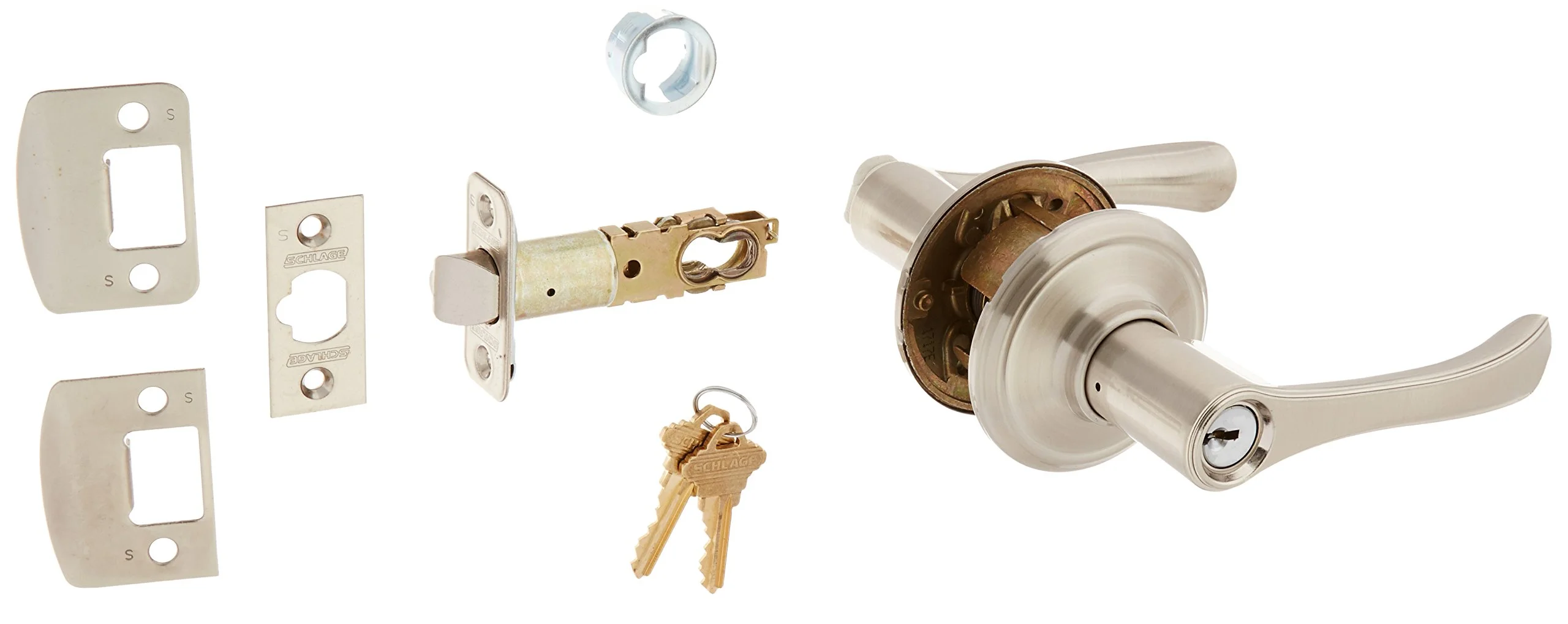 Schlage F51A F Series Avila 619 Entry Door Lock Satin Nickel