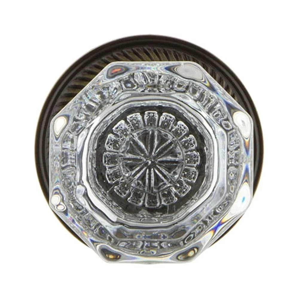 Nostalgic Warehouse Ropwal_Dp_Nk Waldorf Lead Crystal Dummy Door Knob Set - Chrome