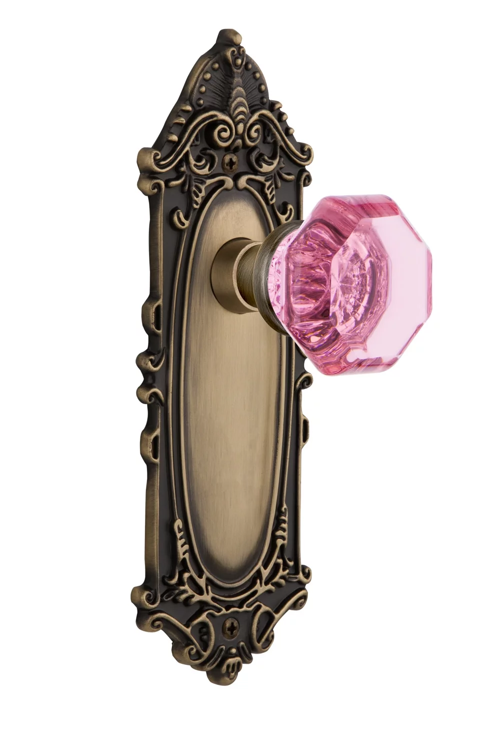 Nostalgic Warehouse Vicwap_Psg_234_Nk Victorian Rose Passage Door Knob Set - Brass
