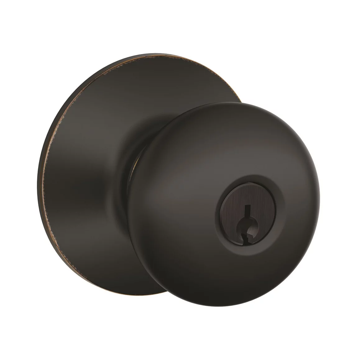 Schlage F51AVPLY716 Aged Bronze Plymouth Keyed Entry Knob