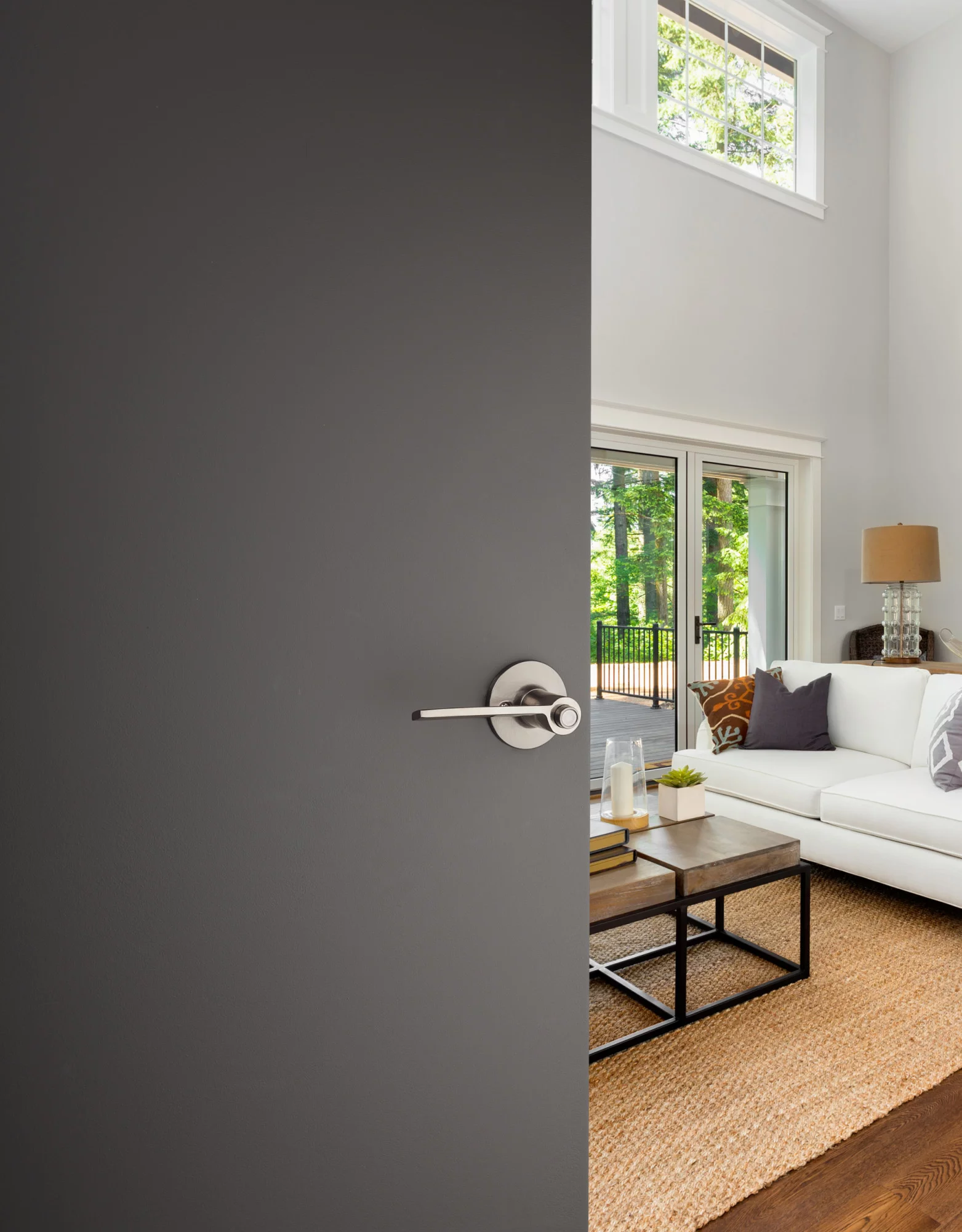 Kwikset Palmina Lever Privacy in Satin Nickel
