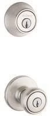 Kwikset 690T 15 K6 CP Tylo Entry Knob and Single Cylinder Deadbolt Combo Pack, Satin Nickel by Kwikset