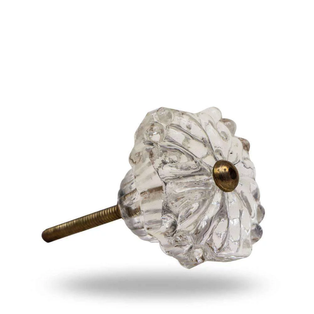 Set of Six Hobery Clear Glass Cabinet Knobs by Trinca Ferro