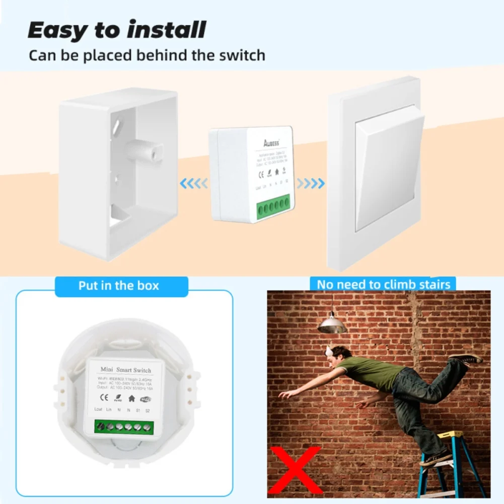 MINI Wifi Smart Switch Timer Wireless Switches Smart Home Automation Compatible with Tuya Alexa Google Home