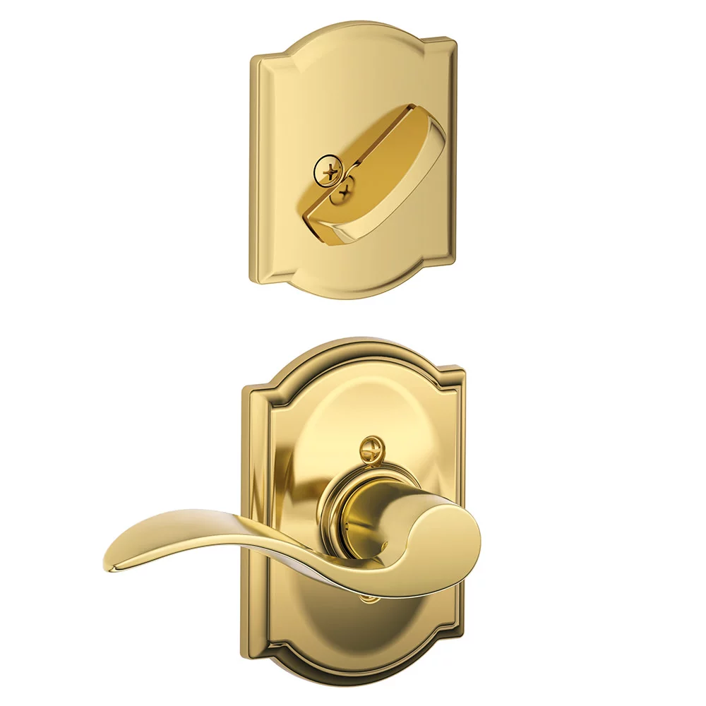 Schlage F94-Acc-Cam-Rh Accent Right Handed One-Sided Dummy Interior Pack - Brass