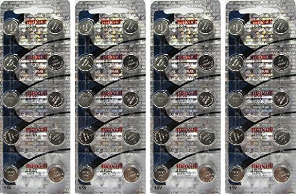 Button Cell Type LR44 A76 AG13 Battery Maxell 40 Pcs, 