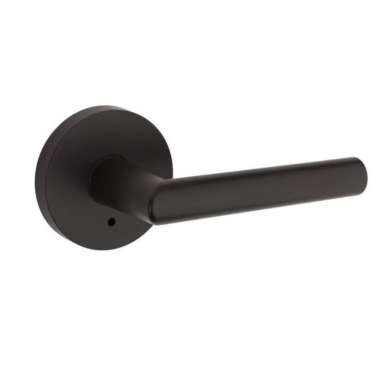 Kwikset Milan Lever with Round Rose Privacy in Iron Black