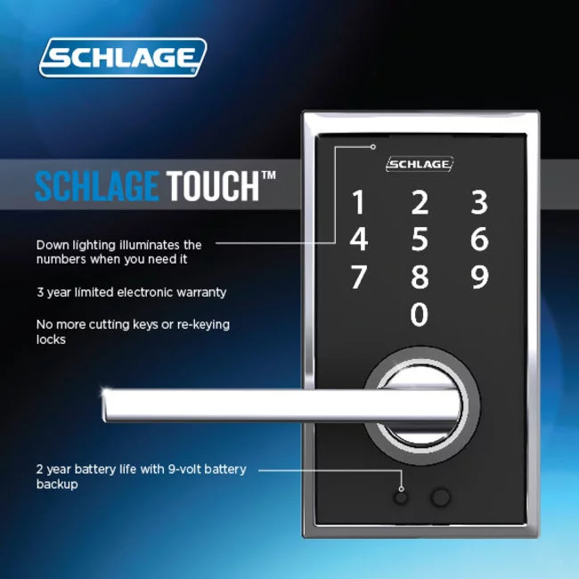 Schlage Fe695-Cen-Brw Century Touch Entry Leverset - Chrome