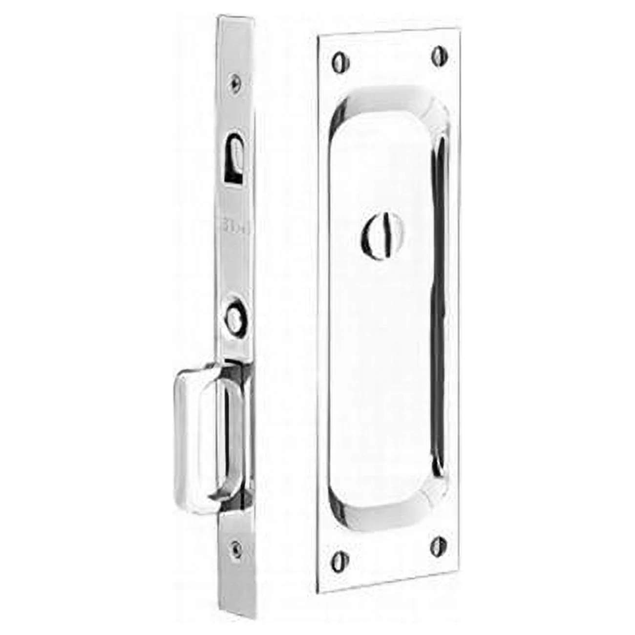 1.375 in. Privacy Pocket Door Mortise Lock, Bright Chrome