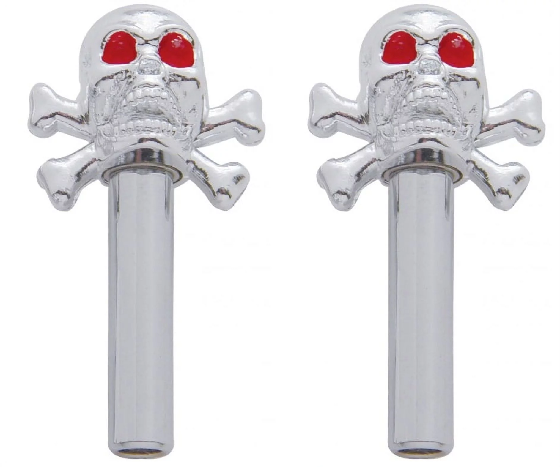 Chrome Skull and Cross Bones Door Lock Knobs - Pair