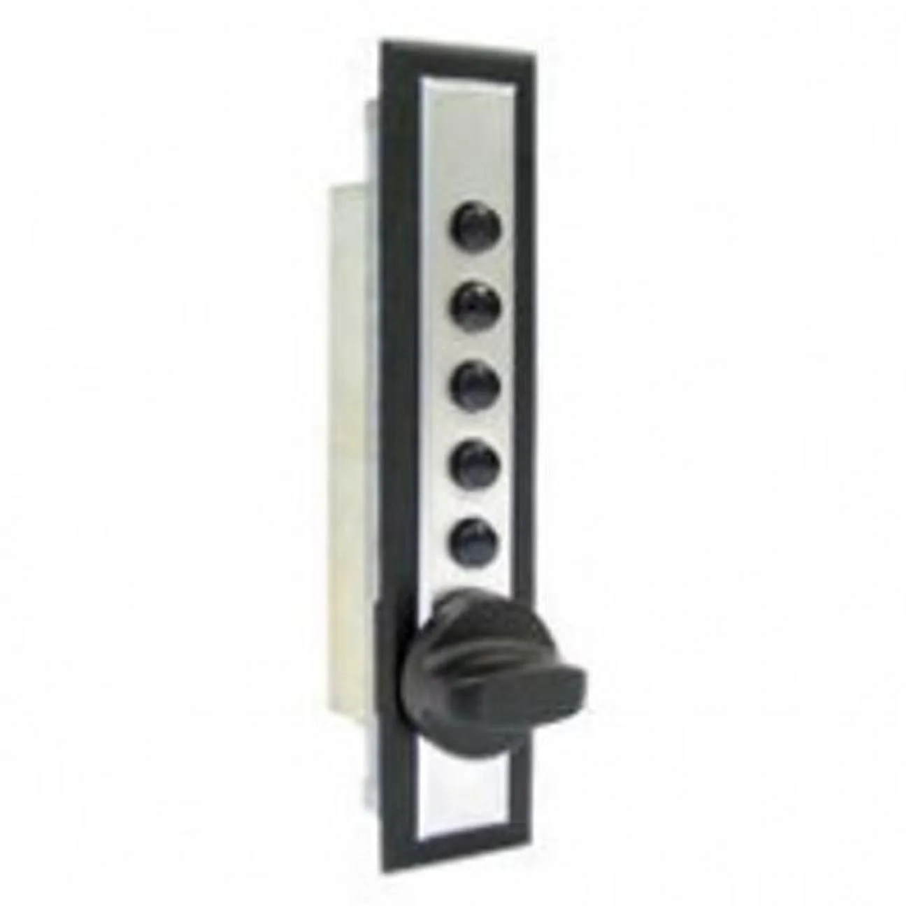 9600 Series Pushbutton Cabinet Keyless Cabinet Lock with Wood Cabinetry & Manually Re-Locking without Key Override - Satin Chrome Finish
