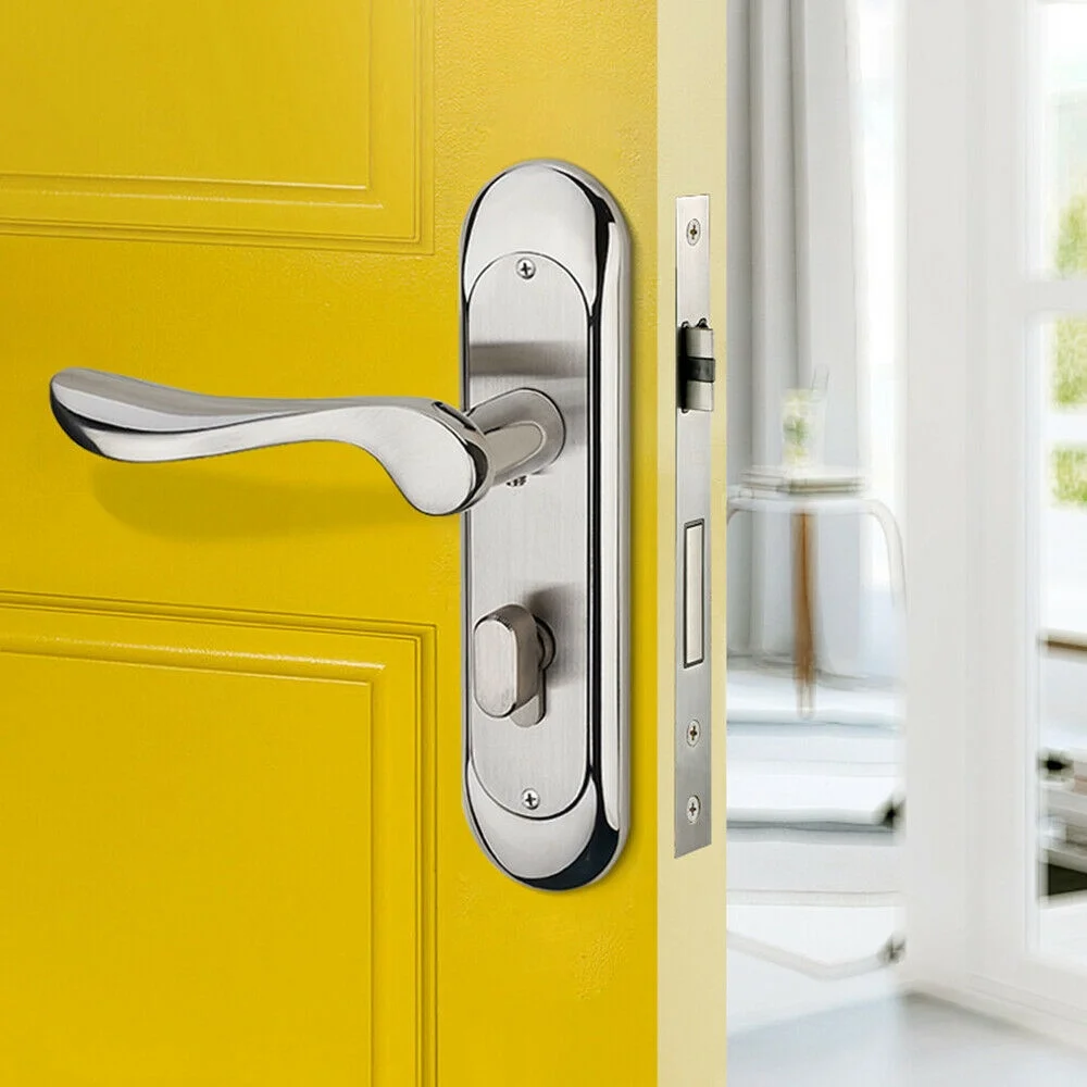 Fichiouy Door Lock Lever Door Handles Entry Passage Privacy Mortise Lock Stainless Steel