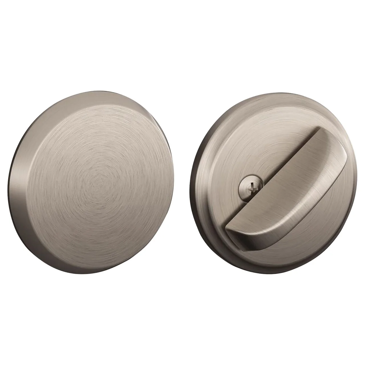 Schlage Residential B81 619 One-sided Deadbolt with Exterior Plate Dual Option Latch Satin Nickel Plated Clear Coated Finish