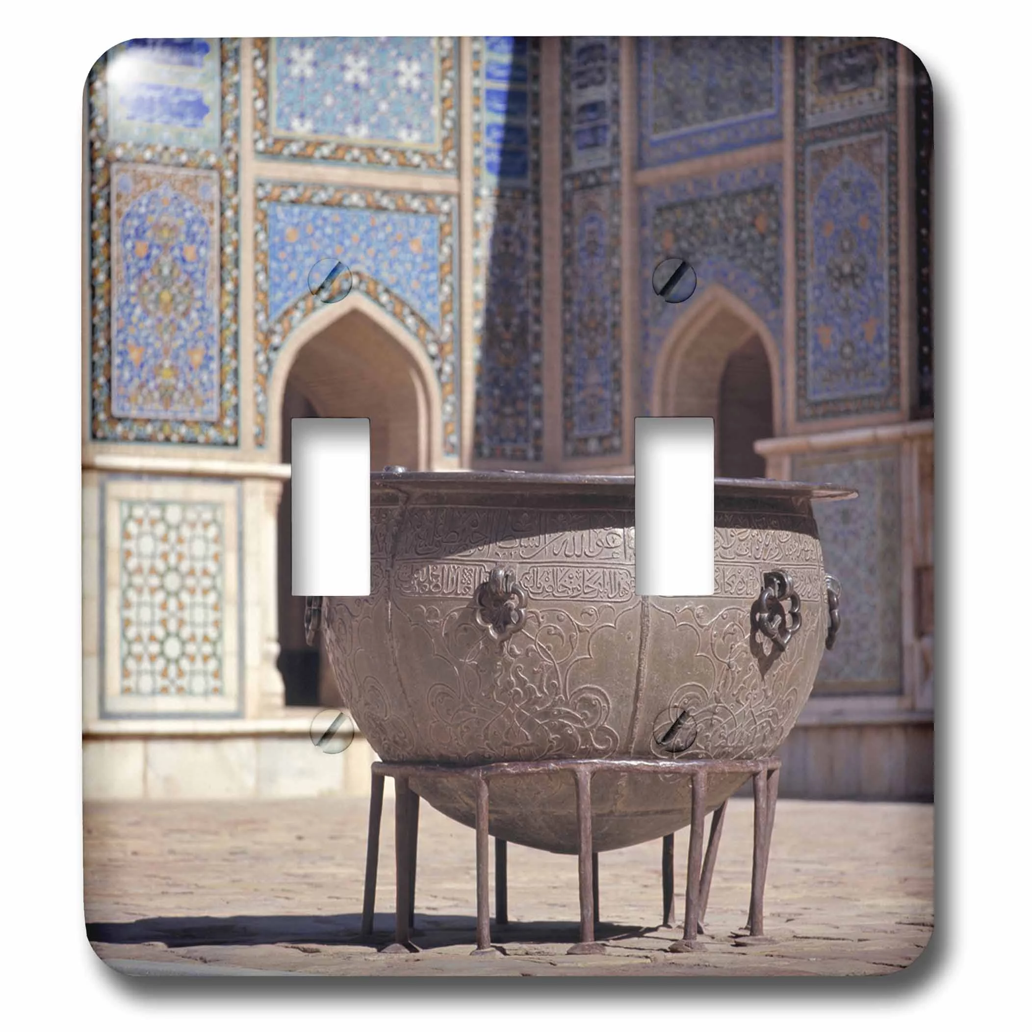 3dRose Afghanistan, Heart, Brass cauldron, Friday Mosque-AS01 RER0068 - Ric Ergenbright - Double Toggle Switch (lsp_73688_2)