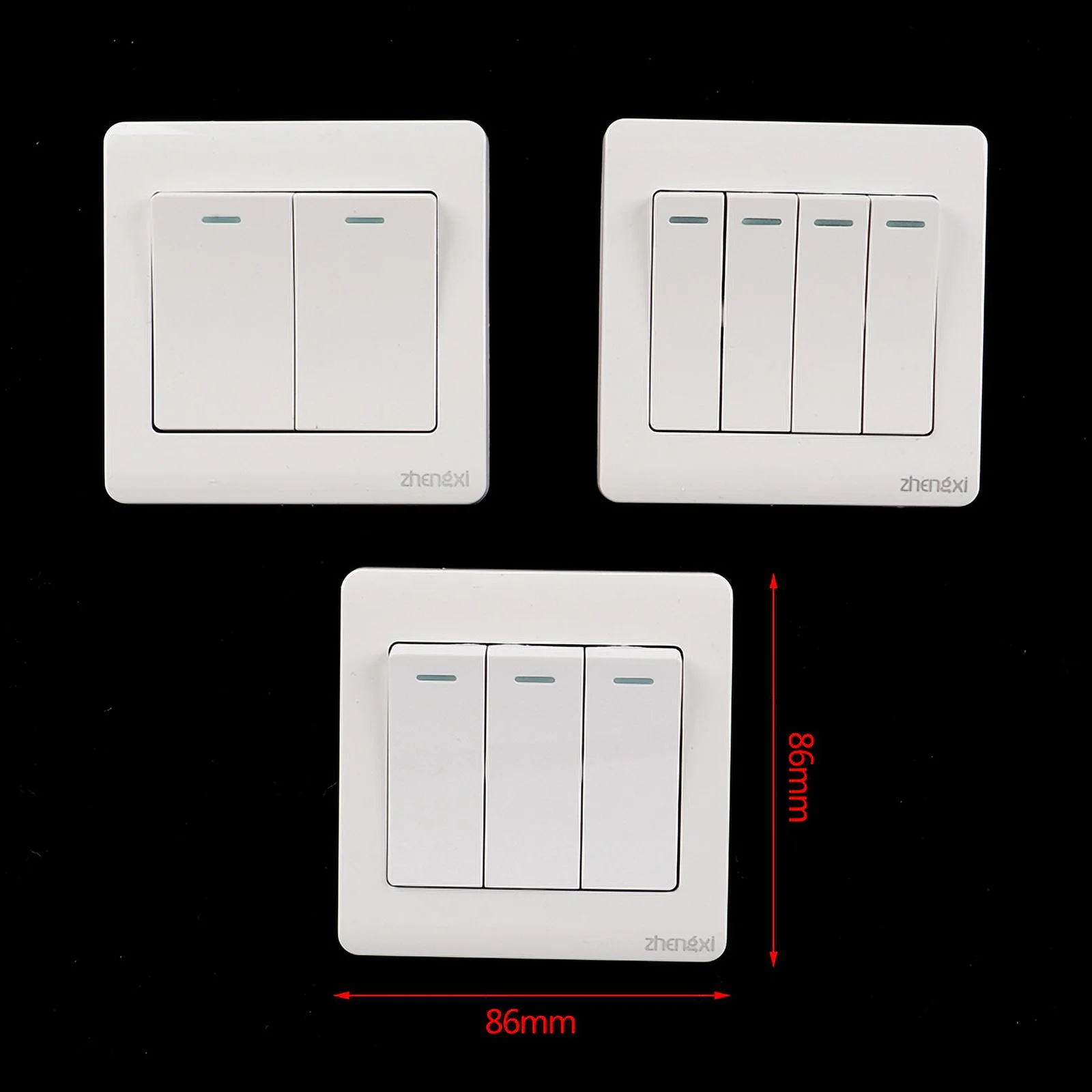 Wall Switch 1/2/3/4 Gang 1Way Button Wall Light Switch On / Off Push Button