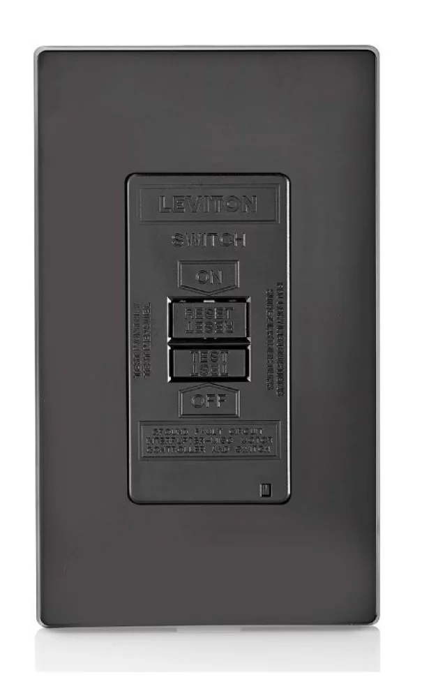 Leviton GFRBF-XE GFCI Outlet SmartlockPro Slim Blank 20A SPST Deadfront, Black