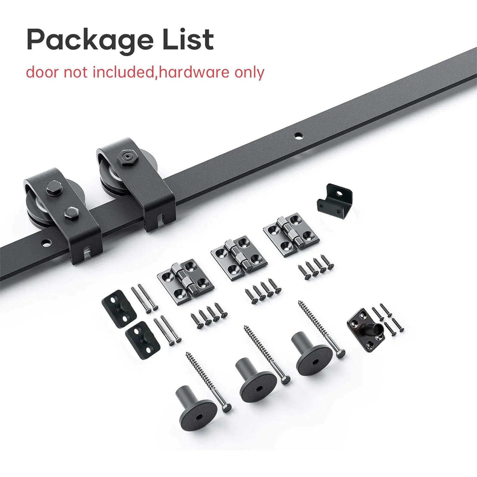 AIHOME Rail Sliding Barn Door | Carbon Steel Hardware Kits Set Rail Sliding Barn Door Rail | Hardware Floor Guide Sliding, Door Warehouse Door Accessories, Double Door Single Track