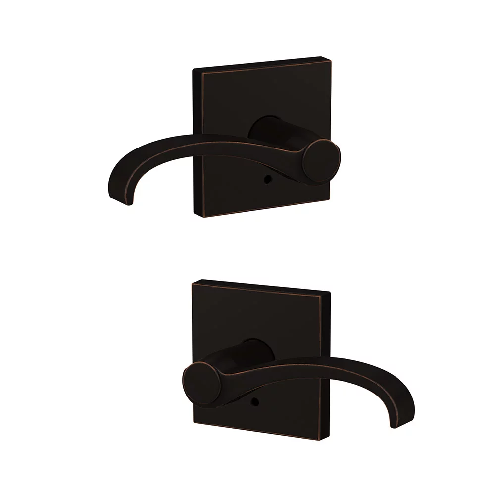 Schlage Fc172-Wit-Col Custom Whitney Non-Turning Two-Sided Dummy Door Lever Set - Brass