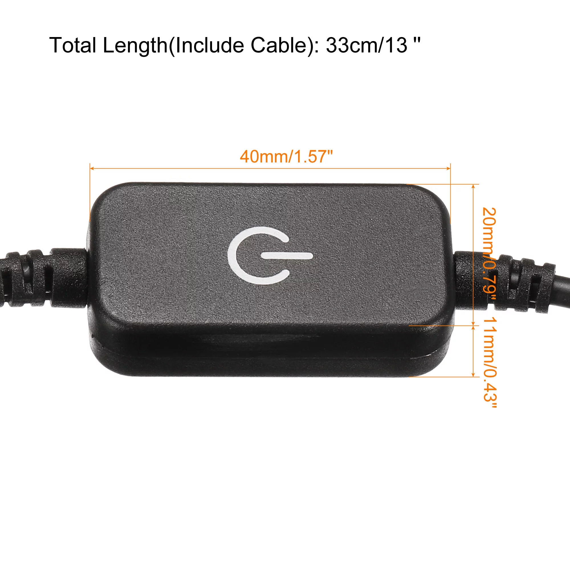 Uxcell 5V 3A USB Inline Tact Dimmer Switch Control Single Color LED Strip Lights, Black, 2 Pack