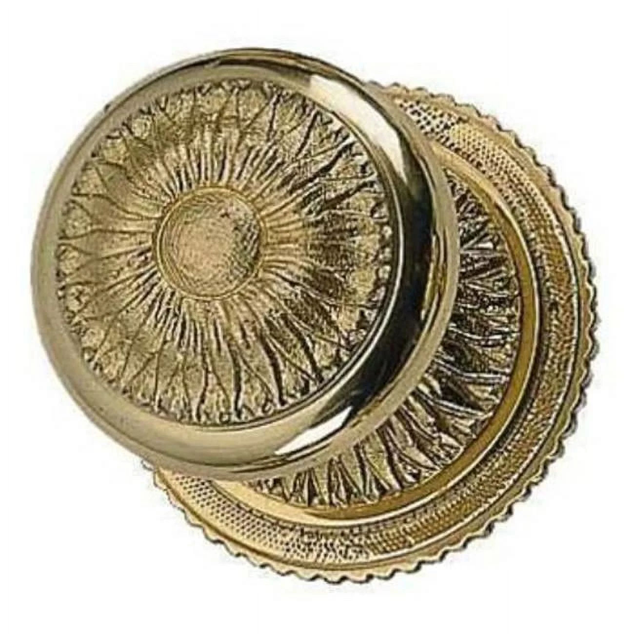Brass Accents D05-K300G-SUN-609 Sunburst Knob & Rose Privacy Set - Antique Brass