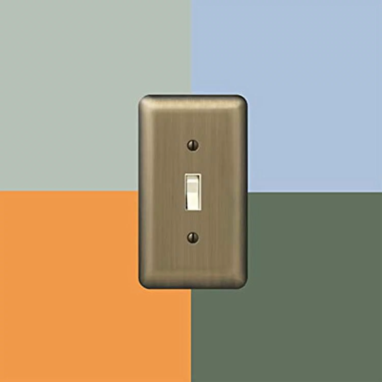 Amerelle 154T Moderne Wallplate 1 Toggle Steel Brushed Brass 1-Pack