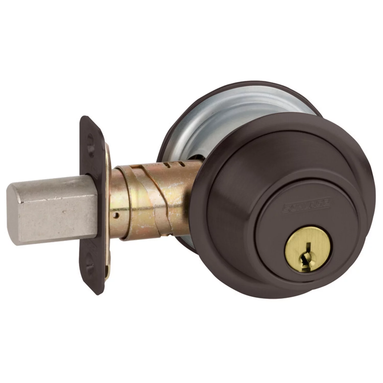 Schlage B562P 643E Grade 2 Double Cylinder Deadbolt Conventional Cylinder Adjustable 2-3/8 and 2-3/4 Backset Aged Bronze Finish