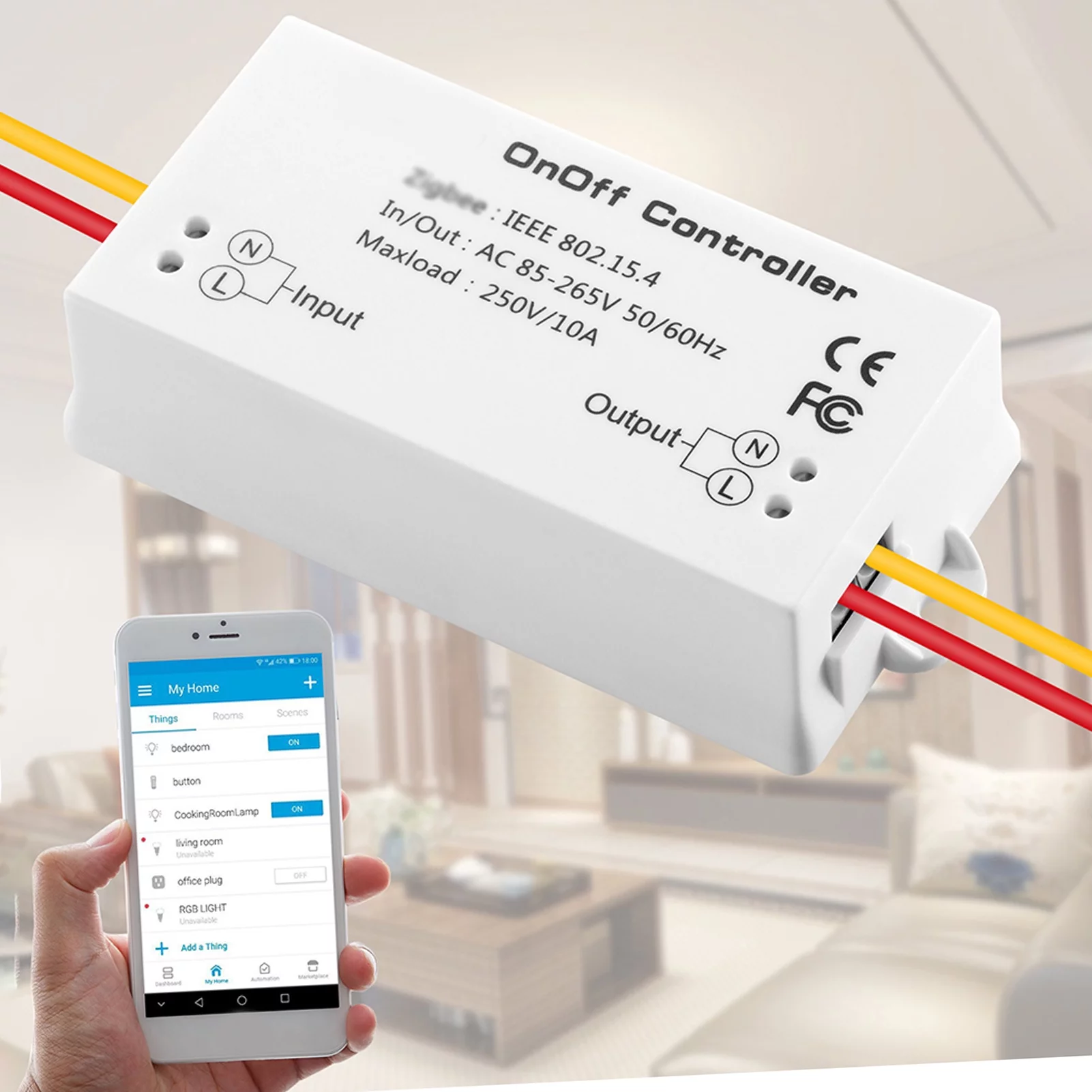 Tomshine OnOff Controller S-mart Switch APP Remote Control Intelligent Home Module Dimmer Controller Hub AC85-265V 10A