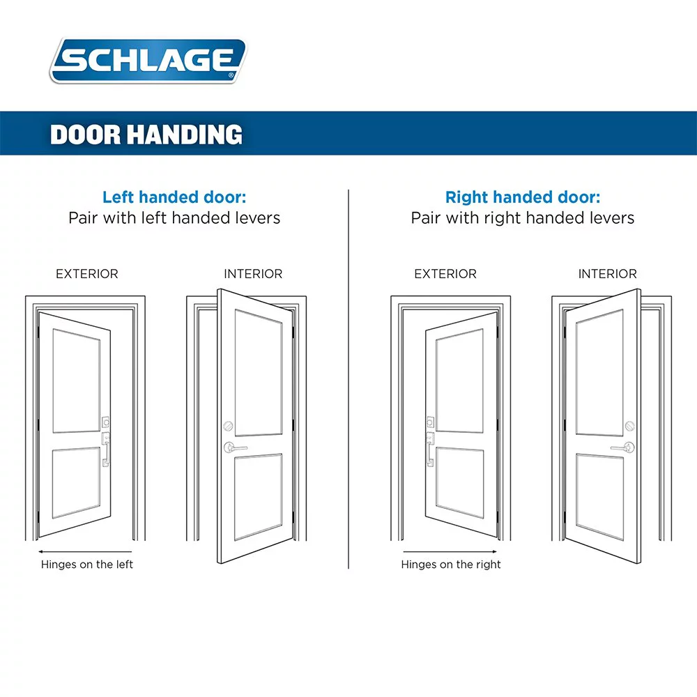 Schlage F59 MNH 619 RH Manhattan Interior Right-Handed Lever with Deadbolt, Satin Nickel (Interior Half Only)